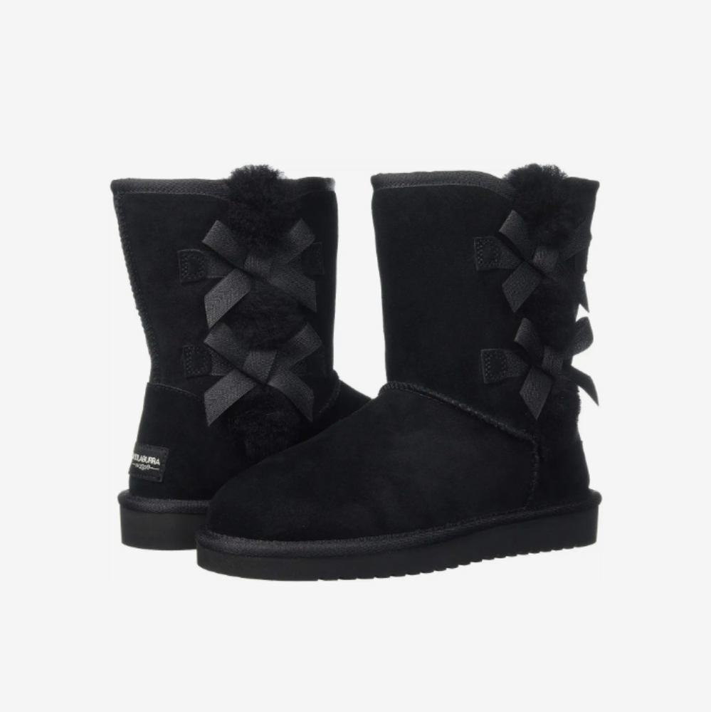 Koolaburra by UGG Suede Victoria Short Boots Bow Design Black NEW (Other) Size 9